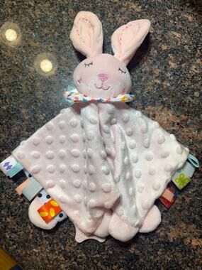 Premium Baby Security Sensory Blanket Pink Rabbit Bub2Kids